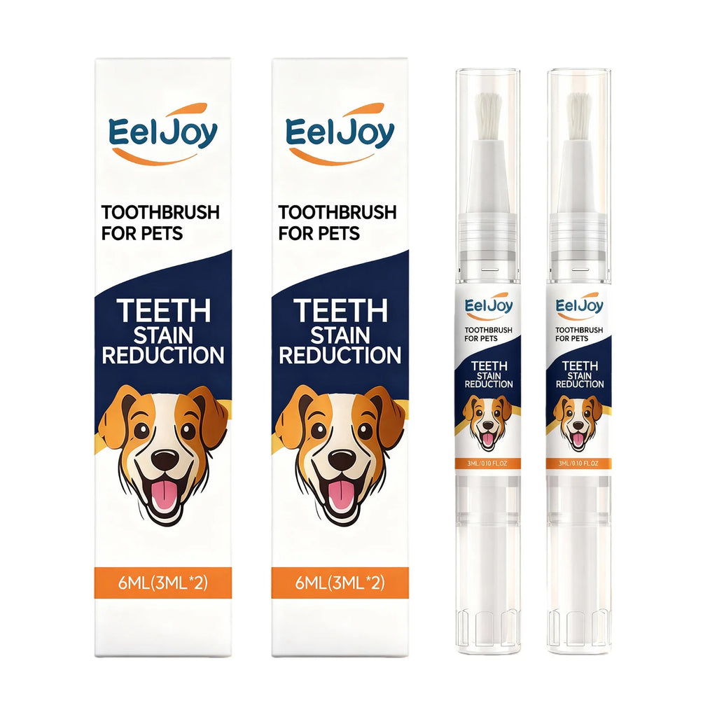 Pet Teeth Cleaning Pen Removing Plaque & Tooth Stains Freshing Breath Whiten Teeth Easy‑to‑use Gentle Dogs & Cats Oral Care Tool Qme 2 x 2PCS Boxed