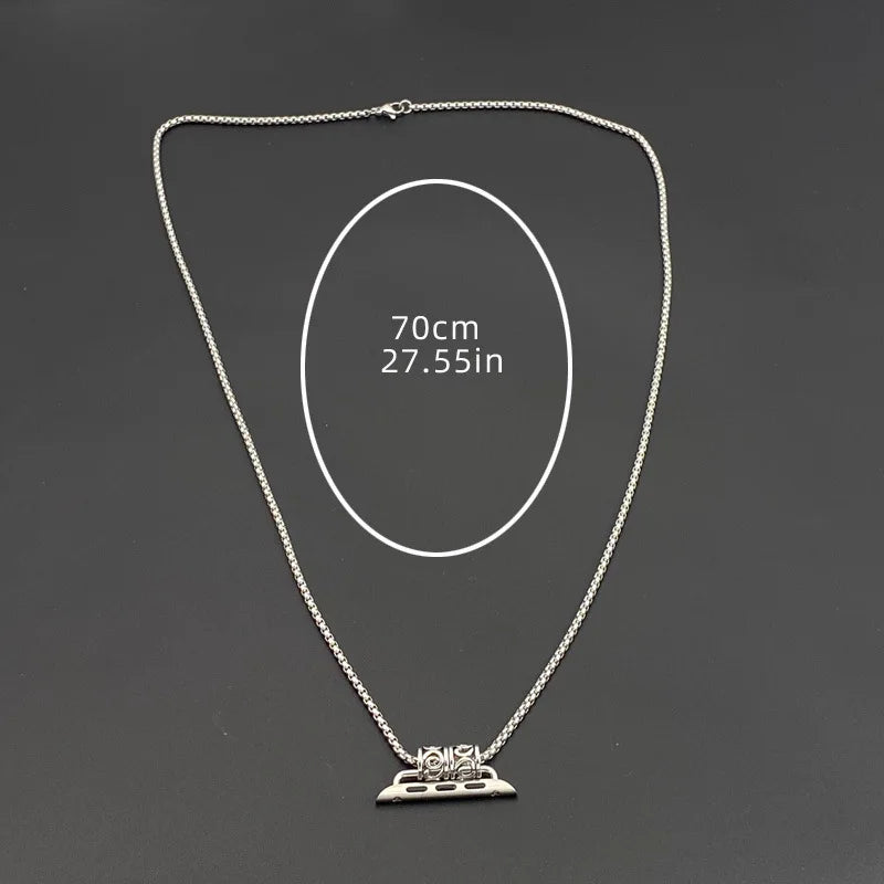 Fashion Long Watch Necklace Retro Metal Chain Anti Lost Pendant Compatible With Apple Watch iWatch All Series Accessory Qme