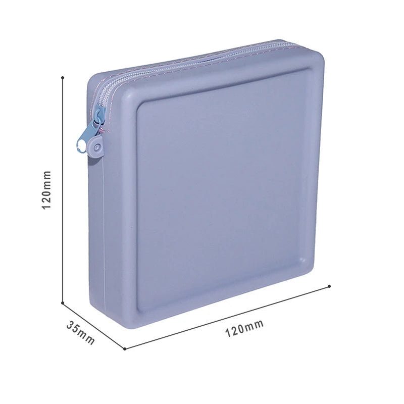 Silicone Organizer Cosmetic Bag Waterproof Smooth Zipper Earphone Holder Color Wallet Coin Purse Portable Pouch Qme L Purple