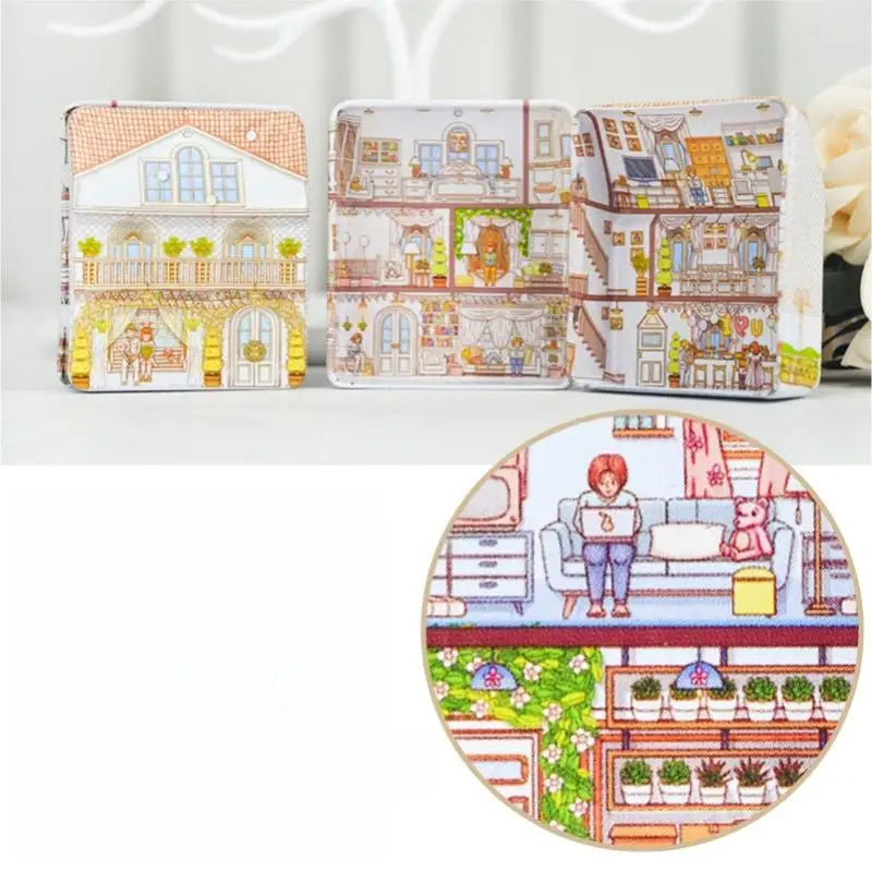 House-shaped Metal Storage Box Hinged Lid Office Pantry Sealing Qme