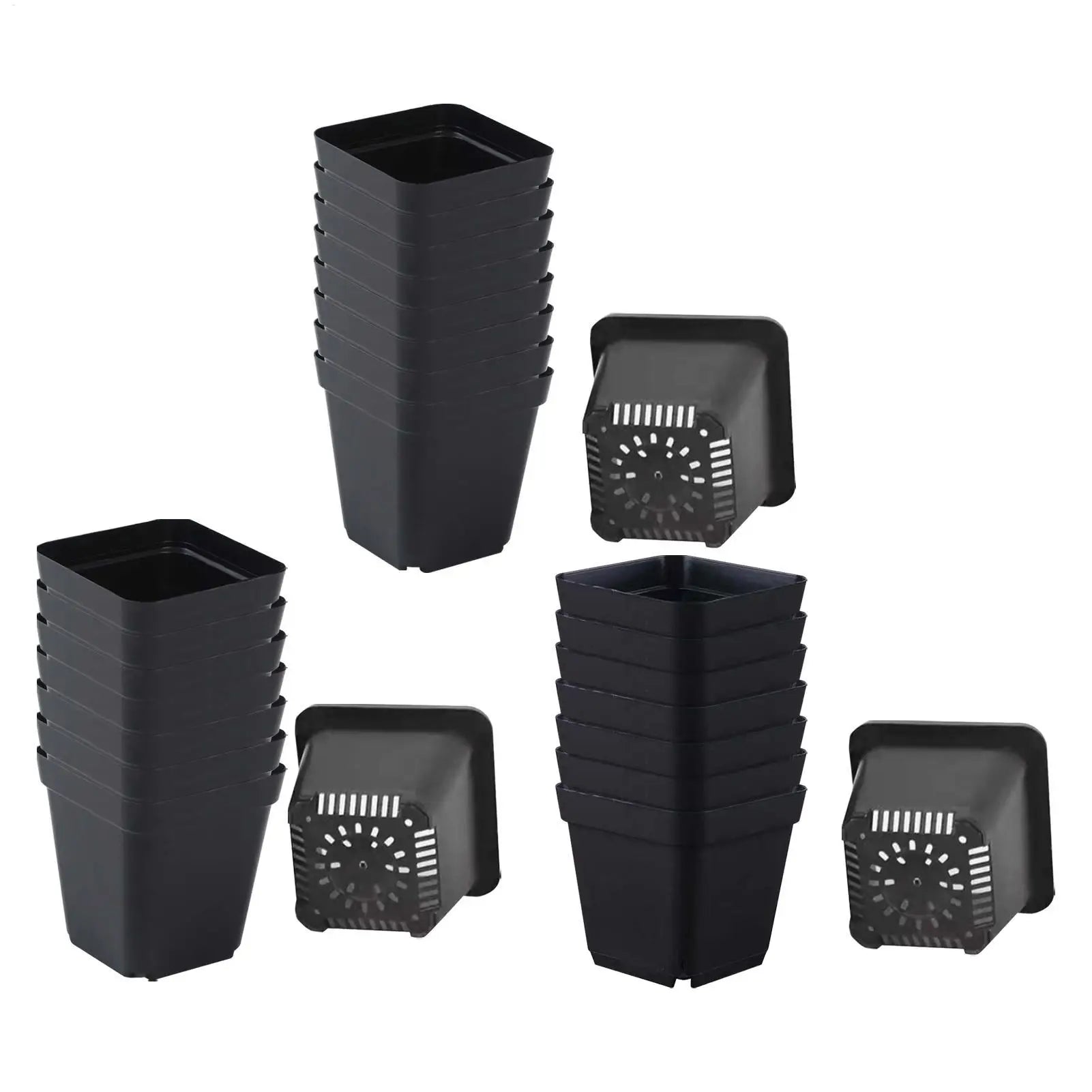 Pots For Seedlings Black Square Seedling Cups 50pcs Starter Pots Seedling Pots Nursery Pot Gardening Kit For Fruits Seedlings Qme
