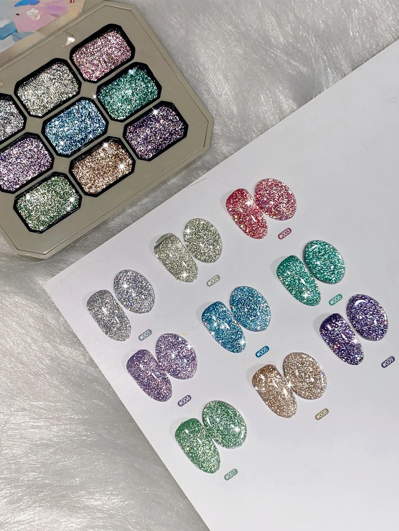 9 Colors Solid Polish Reflective Disco Glitter Nail UV Gel DIY Art Qme