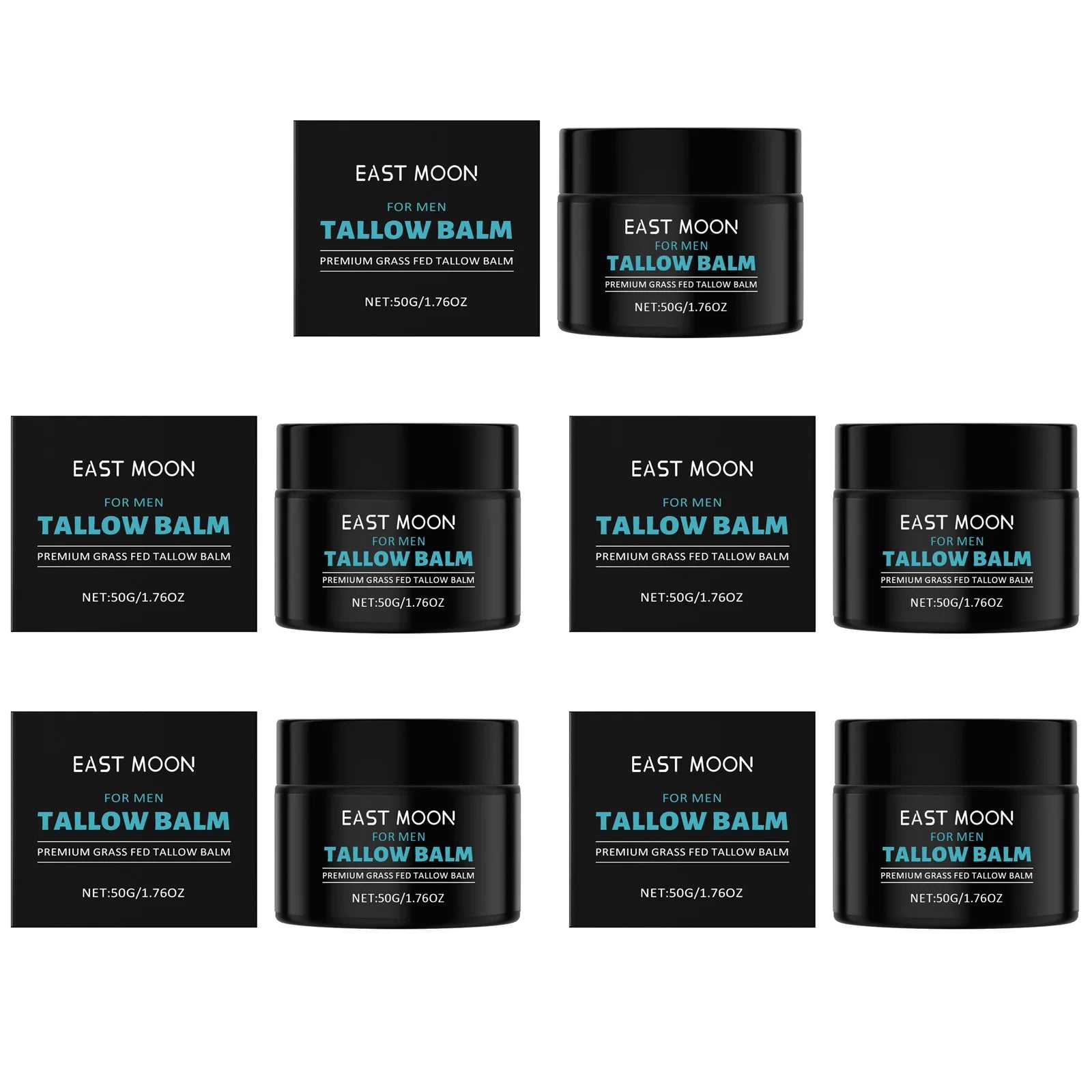 Men's Tallow Balm Firming Fade Fine Lines Anti Wrinkle Moisturizing Non-Greasy Brighten Skin Facial Care Skin Face Cream Qme 5 x 50g Boxed
