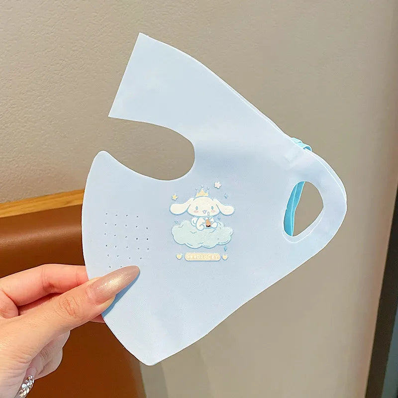Kuromi Summer Sun Protection Face Mask New UV-Protective Full-Face Mask Breathable Cooling Silk Mask Qme 4