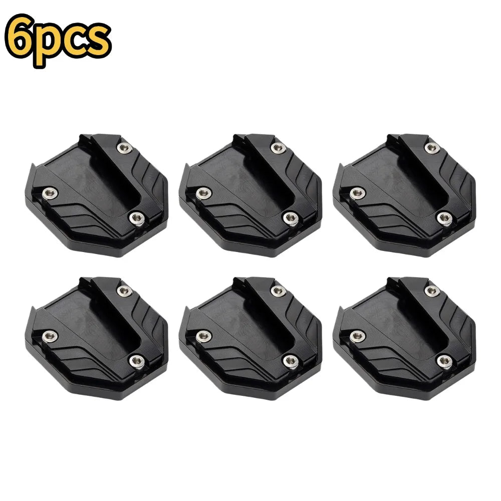 Aluminum Alloy Motorcycle Bike Kickstand Extender Foot Side Stand Extension Foot Pad Support Plate Motorbike Accessories Qme A-6pcs