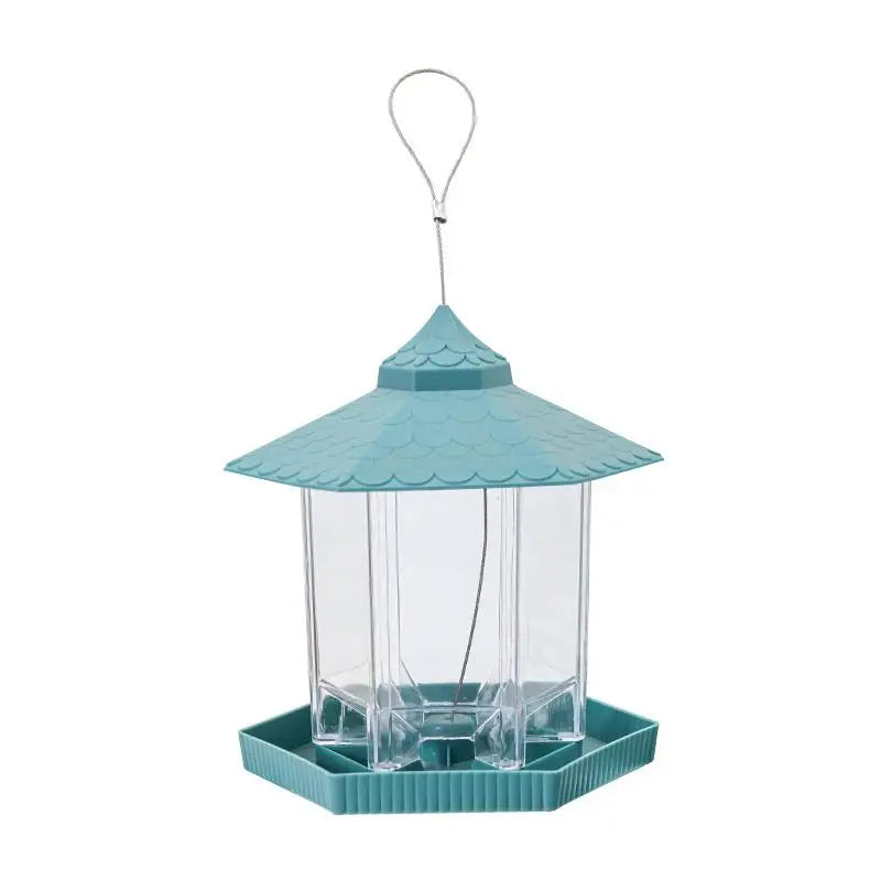 Waterproof Garden Gazebo Hanging Wild Bird Feeder Outdoor Container With Hang Rope Pet Birds Feeding House Type Bird Feeder Qme A1