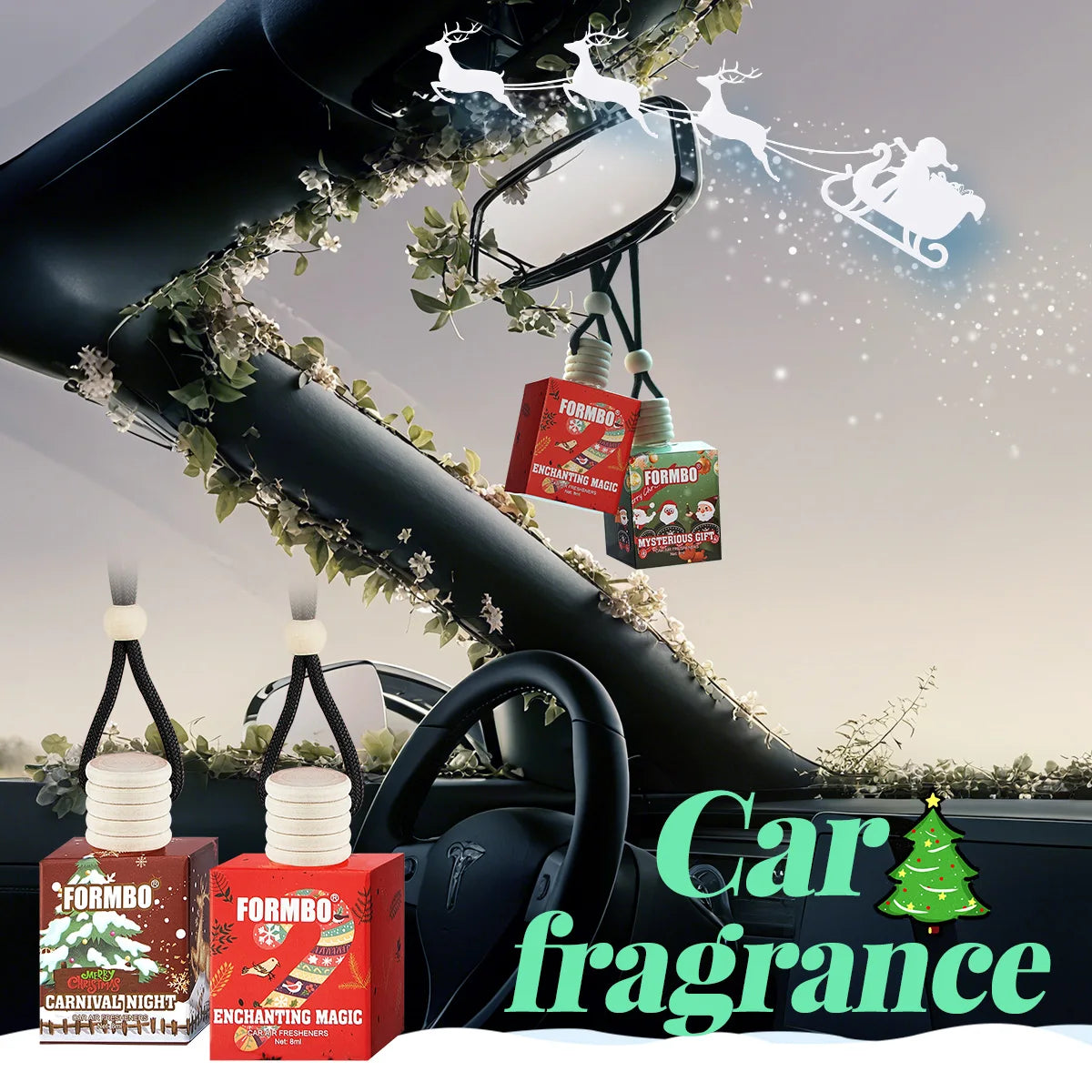 Christmas Car Perfume Fragrance Lasting Odor Removing Snowman Qme
