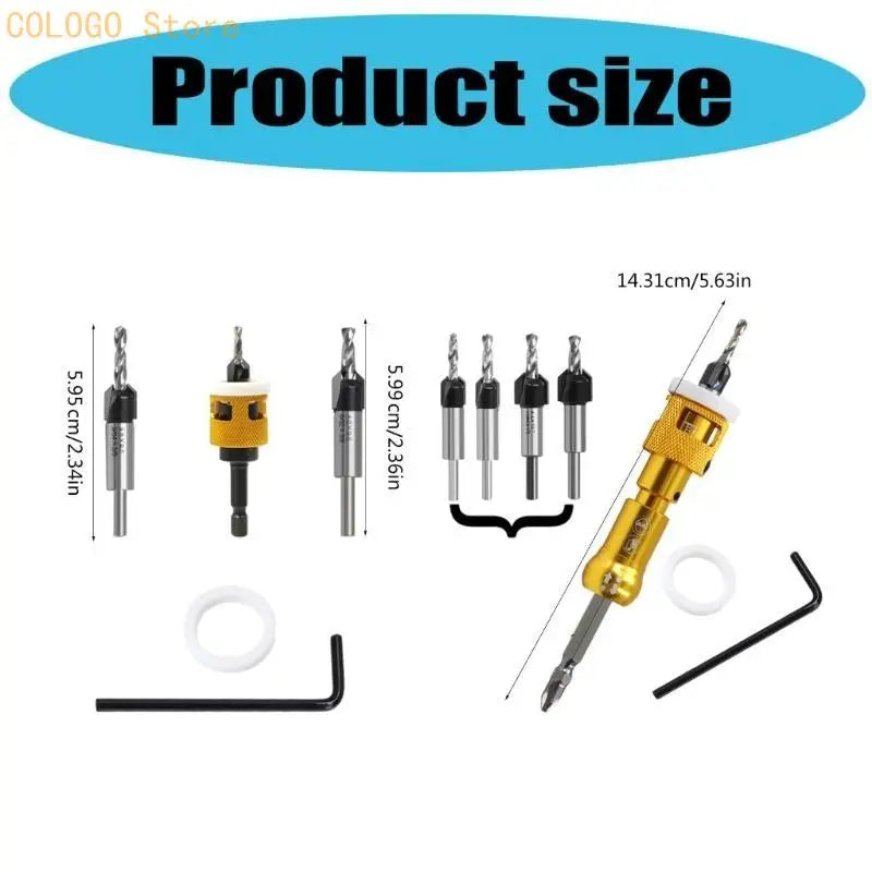 Shank Countersink Drill Bit Depth Stop Efficient Drilling D0LD Qme