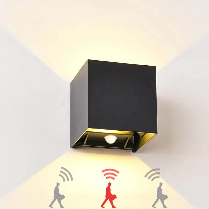 TRAZOS 12W PIR Sensor LED Wall Light Outdoor Waterproof IP65 Porch Garden Wall Lamp Indoor Bedroom Bedside Decoration Lighting Qme