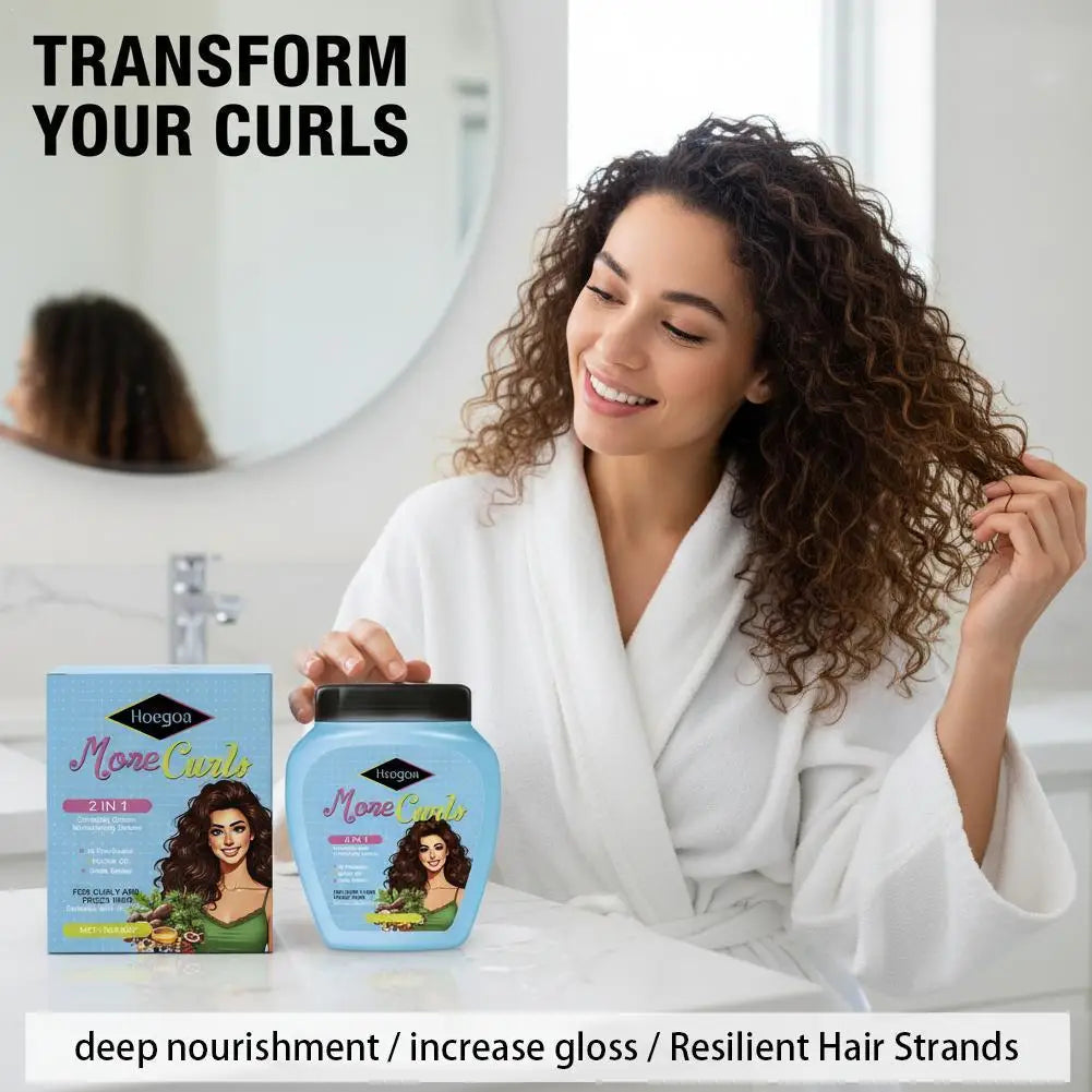 Leave-In Conditioner For Curl And Dry Hair Non-stick Hydrates Moisturize Shiny Nourishing Smoothing Anti-Frizz Care Cream Qme