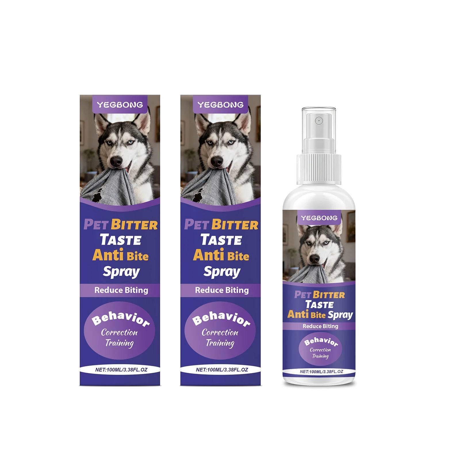 Pets Anti Chewing Spray Behavior Correction Reduce Biting & Chewing Habits Protect Furniture Emit Bitter Taste Training Supplies Qme 2 x 100ml Boxed