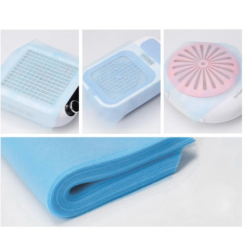 100pcs Nail Dust Collector Filter 20*24cm Nail Vacuum Clean Collector Filter Paper Dustproof Replace Nail Vacuum Filter Pad Qme