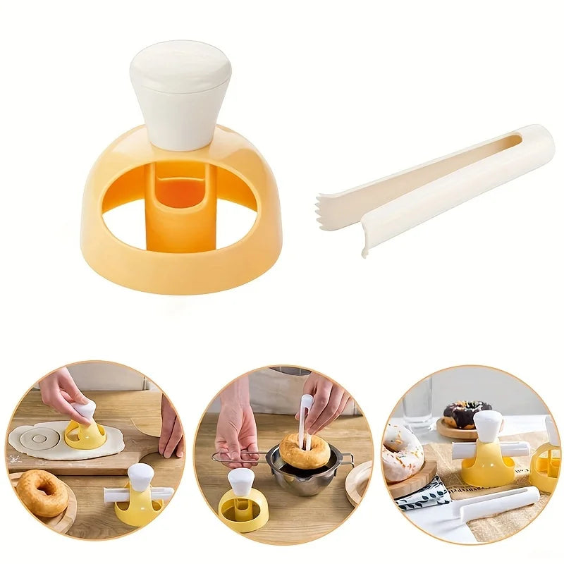 1 Donut Mold Plastic Hollow Bread Baking Utensil Printing Biscuit Qme