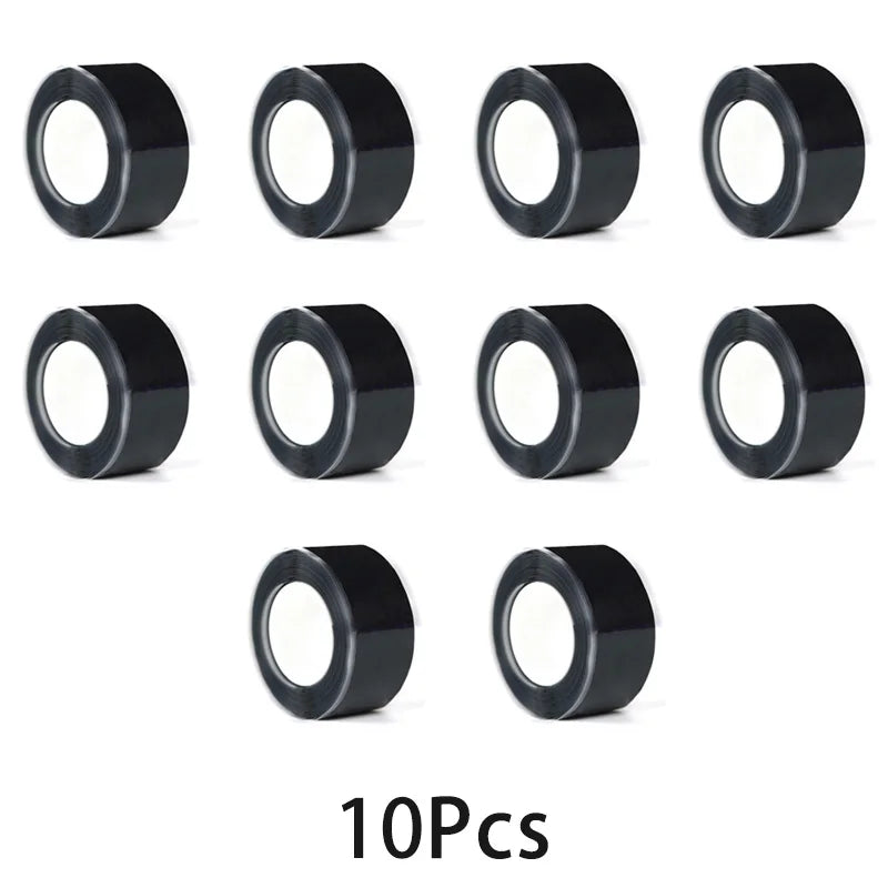 Silicone Self-Adhesive Waterproof Tape Insulation Flame Retardant Silicone High Temperature Resistant Water Pipe, Wire Qme black-10Pcs 1M 25mm