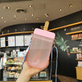 3D Popsicle Shaped Plastic Straw Cup Heat Resistant Leakproof Qme pink