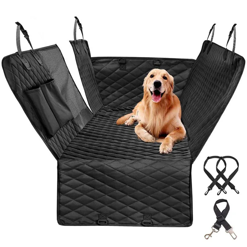 143×153CM Double Zipper Car Pet Seat Pad Waterproof Dirt Resistant Suitable Multiple Models Solid Color Cars Rear Seats Cushion Qme black 143X153cm