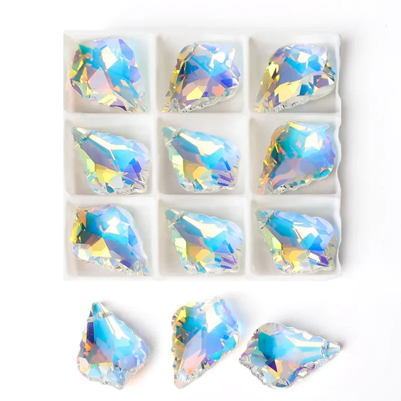 AB Color Crystal Pendants Shiny Charms Loose Beads for Necklace Bracelet Earring DIY Crafting Jewelry Accessory Making Supplies Qme 20x28mm-9pcs