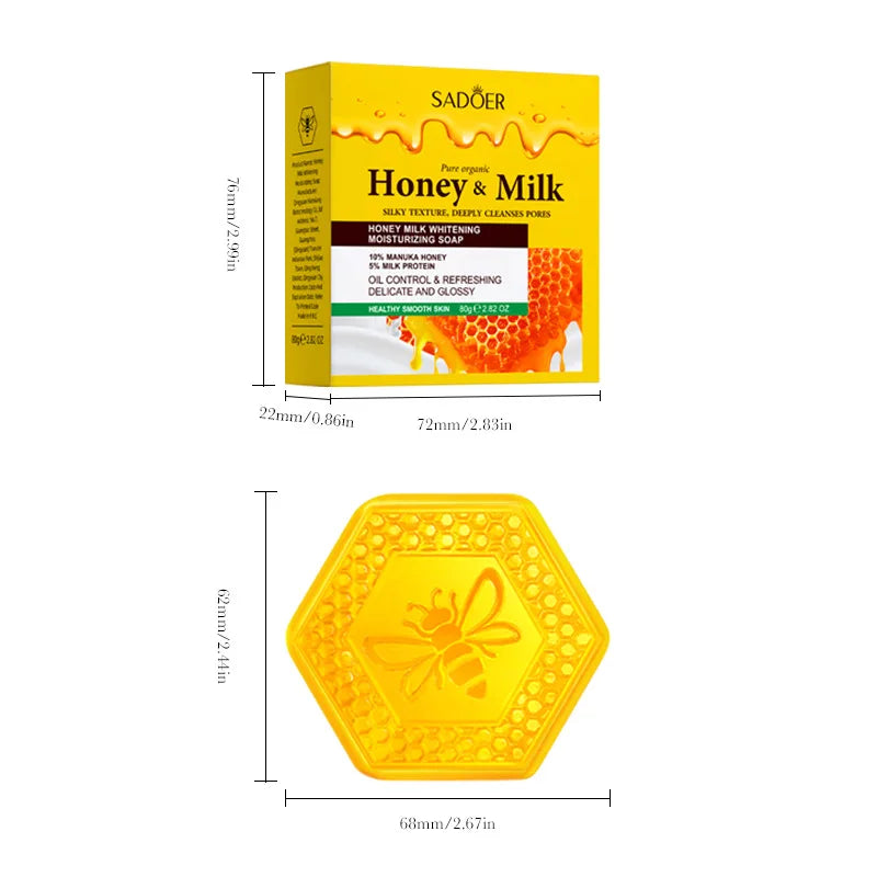 Honey Milk Whitening Moisturizing Deep Cleansing Facial Soap Qme