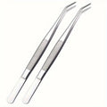 Stainless Steel Multi-purpose Tweezers Perfect Nail Art Dental Qme 2 pcs