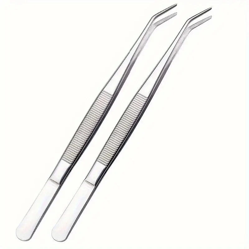 Stainless Steel Multi-purpose Tweezers Perfect Nail Art Dental Qme 2 pcs