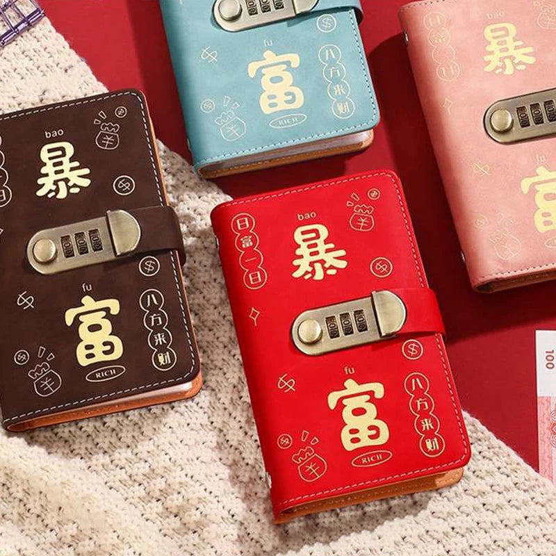200 Envelopes Money Saving Challenge Password Lock Save PU Collection Qme