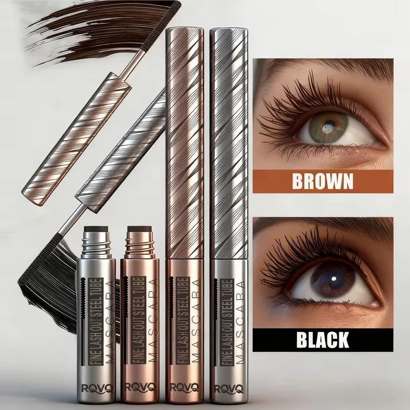 Waterproof Steel Tube Mascara Black Brown Lengthening Curling Qme