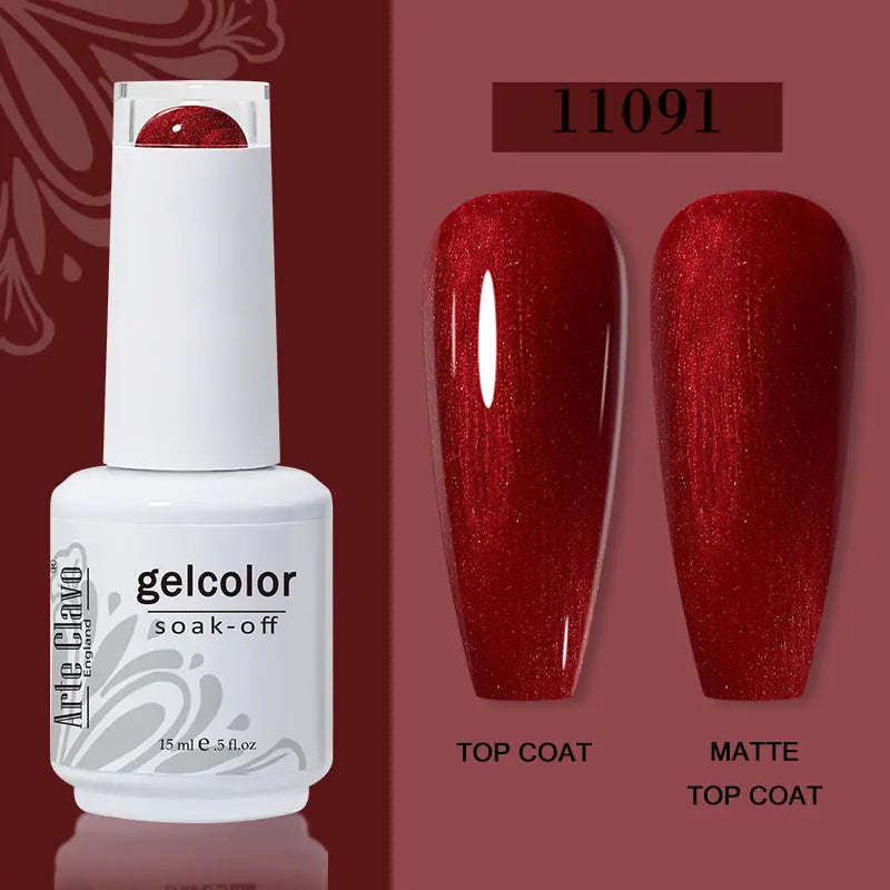 Arte Clavo15ml Gel Nail Polish Burgundy Red Brown Chocolate Art Soak Qme