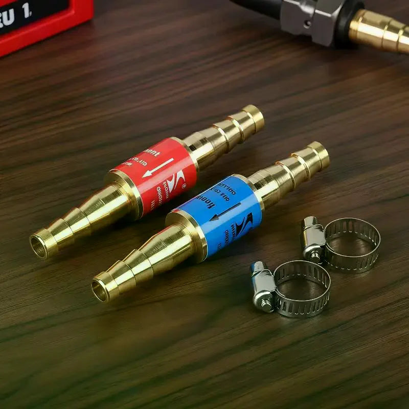 6mm/8mm/10mm Pipe Flashback Arrestors Acetylene Oxygen Propane Fuel Check Safety Valve Tube Flashback Arrester With Pipe Clamps Qme