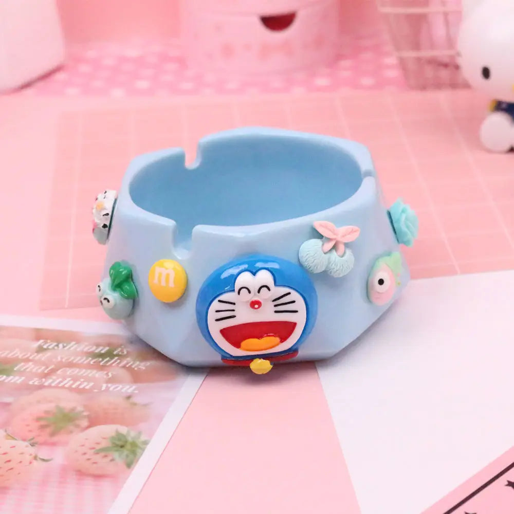 Hello Kitty Cute Cartoon Ashtray Pink Ceramic 3D Geometric Qme 3