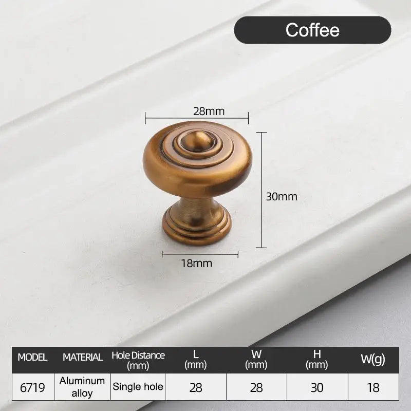 Single-hole Drawer Knob Aluminum Alloy Cupboard Handle Vintage Qme D1