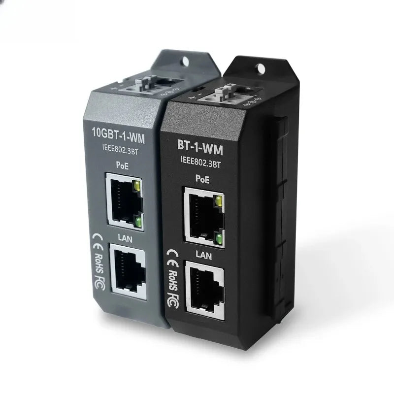 2.5G 10G Data Rate Active PoE++ Injector 90W Output DIN Rail Mounting IEEE 802.3af/at/bt 4-pair PoE For PTZ Cameras WiFi 6/6E Qme