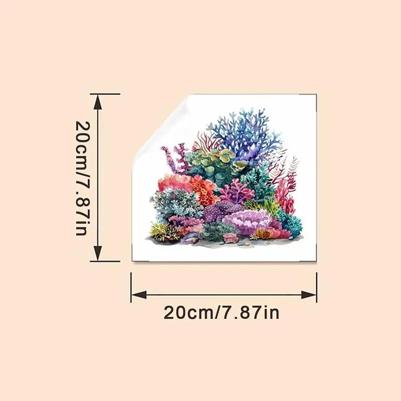 Glow-in-the-Dark Coral Reef Toilet Sticker Luminous Wall Sticker Home Decoration Self-Adhesive Removable Waterproof Car Sticker Qme A