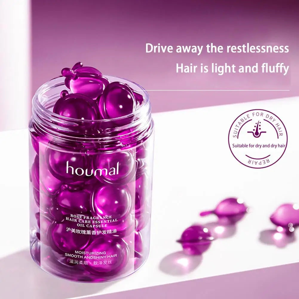 Hair Styling Serum Frizzy Dry Rose Essence Oil Capsules Leave-in Anti Qme
