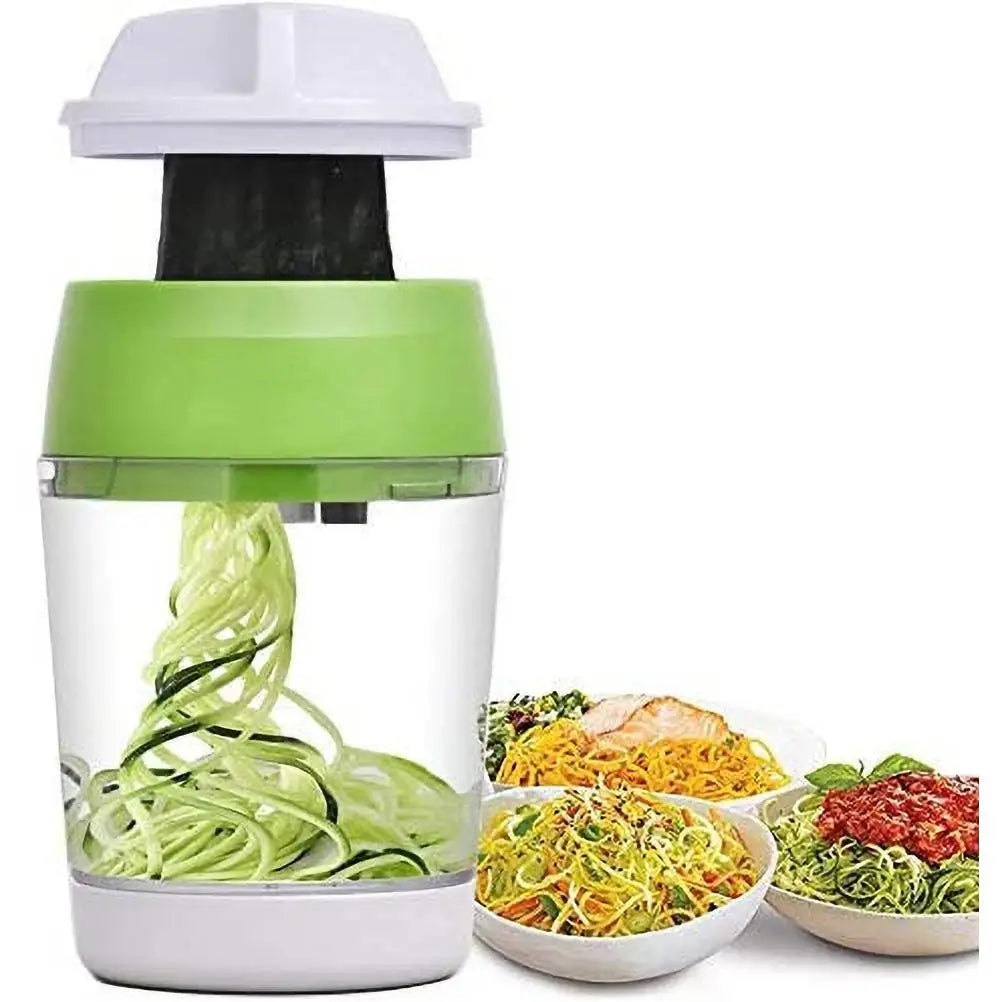 Manual Vegetable Spiral Cutter Kitchen Spiralizer Veggie Slicer for Carrot Cucumber Zucchini Kitchen Gadget Qme green