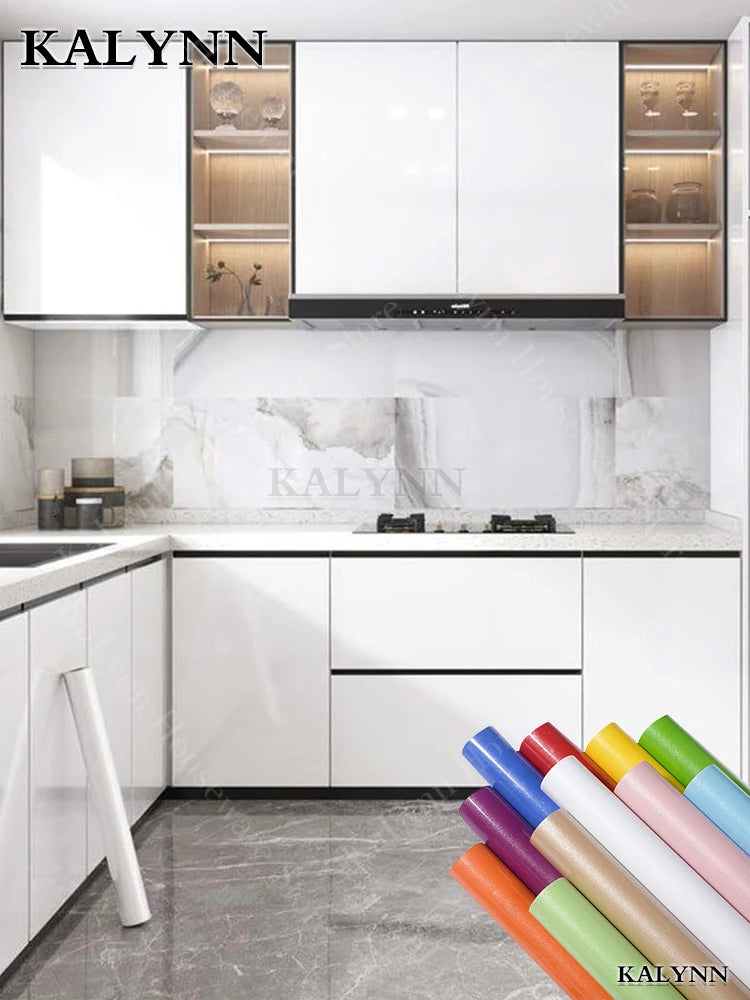 White Glossy Self Adhesive Wallpaper Vinyl Peel Stick Contact Paper Qme