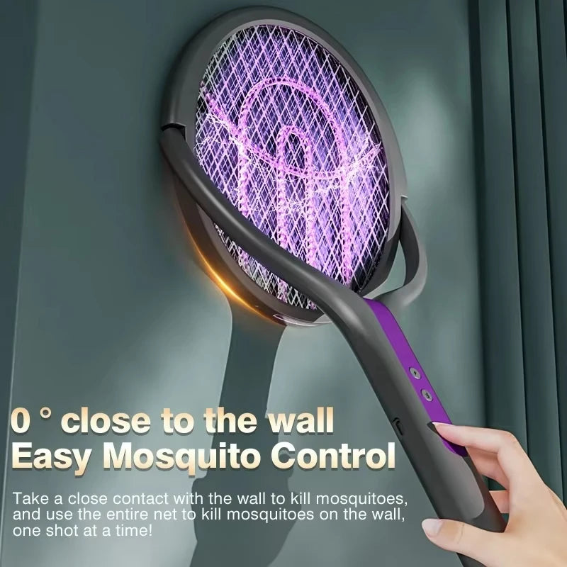 Multi functional 2-in-1 mosquito killer lamp angle retractable mosquito swatter USB rechargeable mosquito swatter bat swatter Qme