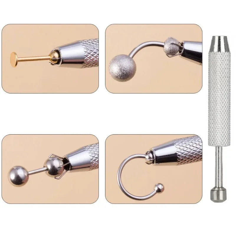 1Pc Four Claws Beads Holder Pick-up Tool Diamond Gems Prong Holder Tweezer Catcher Grabber Body Piercing Sprinkle Pen Tool Qme