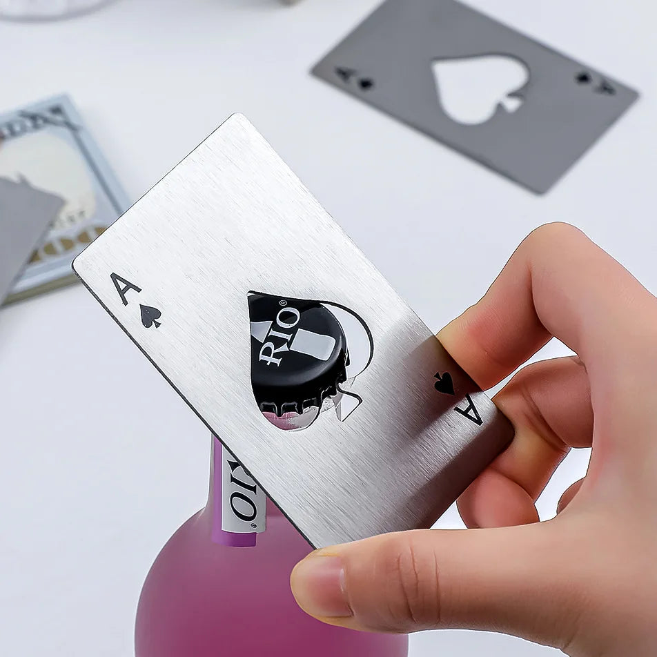 Personalized Credit Card Bottle Opener, Creative Poker Stainless Steel Beer Bottle Opener, Kitchen Bar Tools Qme