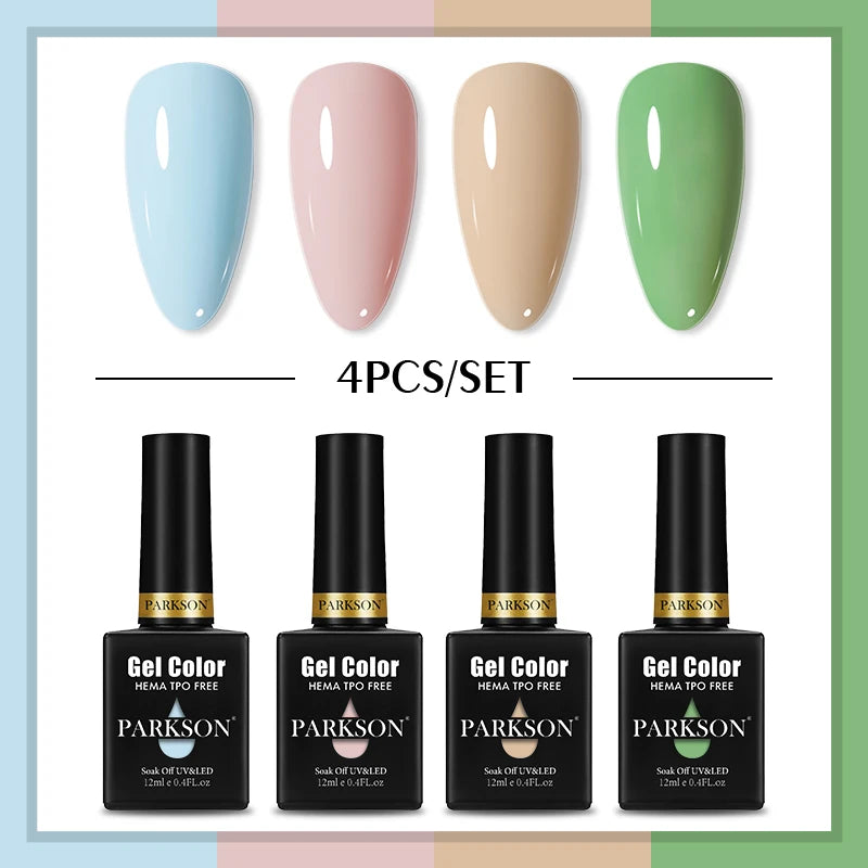 PARKSON Macaroon Series Gel Nail Polish LED UV Summer Solid Semi