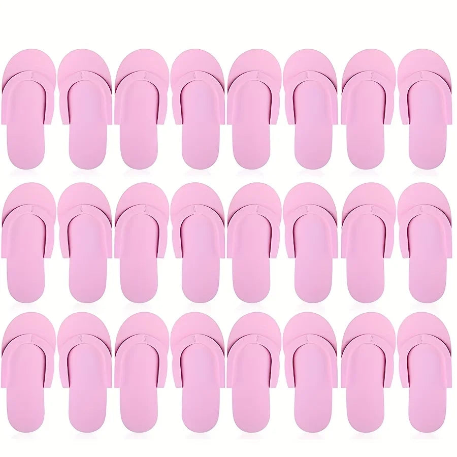 12 Pairs Manicure Slippers Nail Care Tools Spa Beauty Salon Made EVA Qme pink