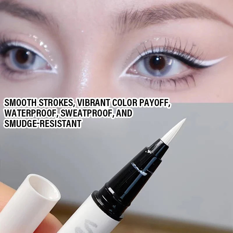 Matte White Eyeliner Liquid Pen Lying Silkworm Pencil Brighten Corners of Eyes Ultra-thin Waterproof Pigment Cosplay Eyeshadow Qme
