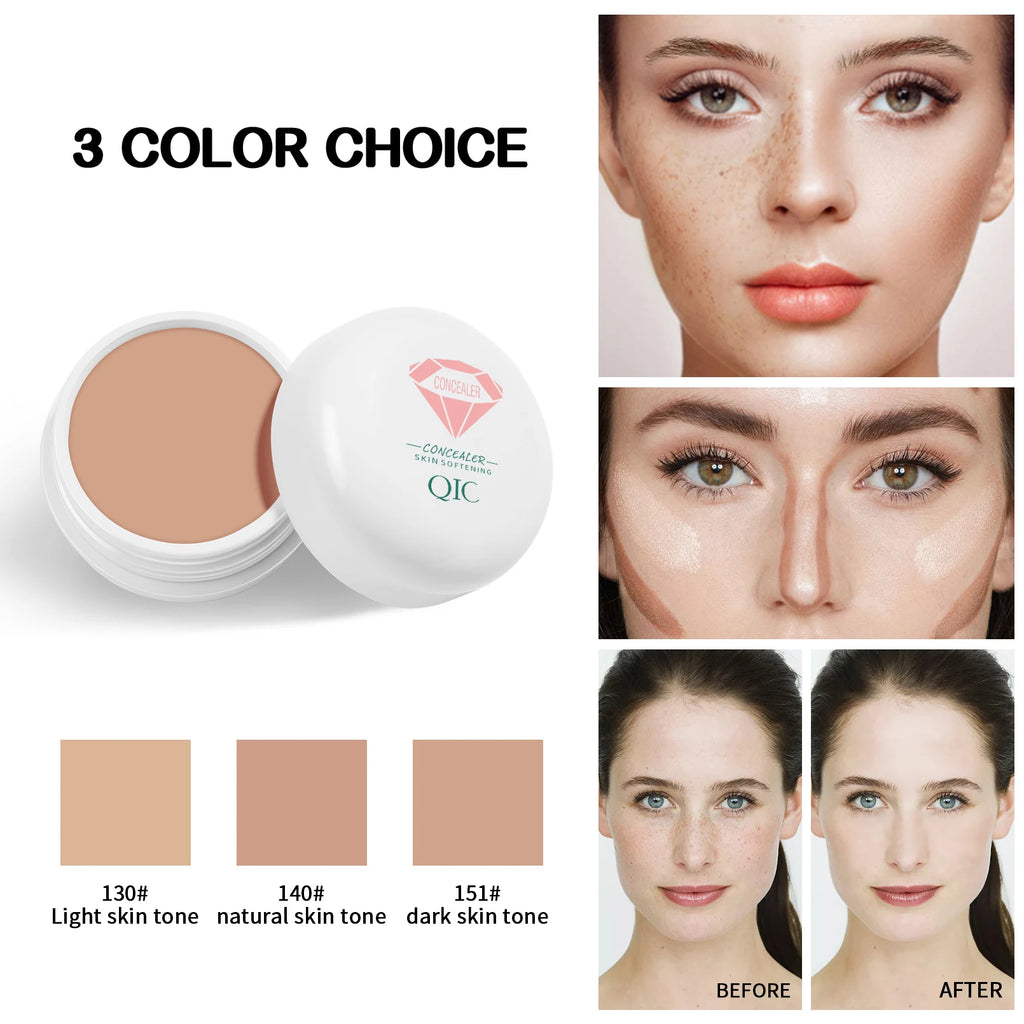 Single Color Concealer, Smooth & Hydrating, Cover Dark Circles, Acne Spots & Blemishes, Multi-function Base Makeup Qme