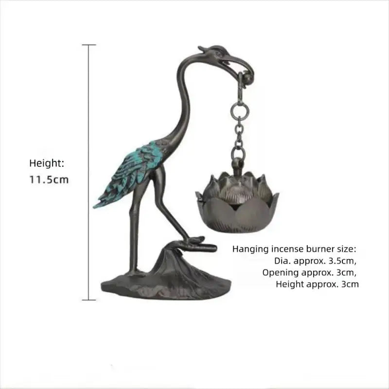 Chinese Incense Burner Zinc Alloy Good Symbolism Holder Accessories Qme onesize