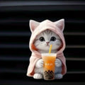 Car Hoodie Kitten Finished Ventilating Clip Car Decoration Aromatreatment Acrylic Accessories Qme pink