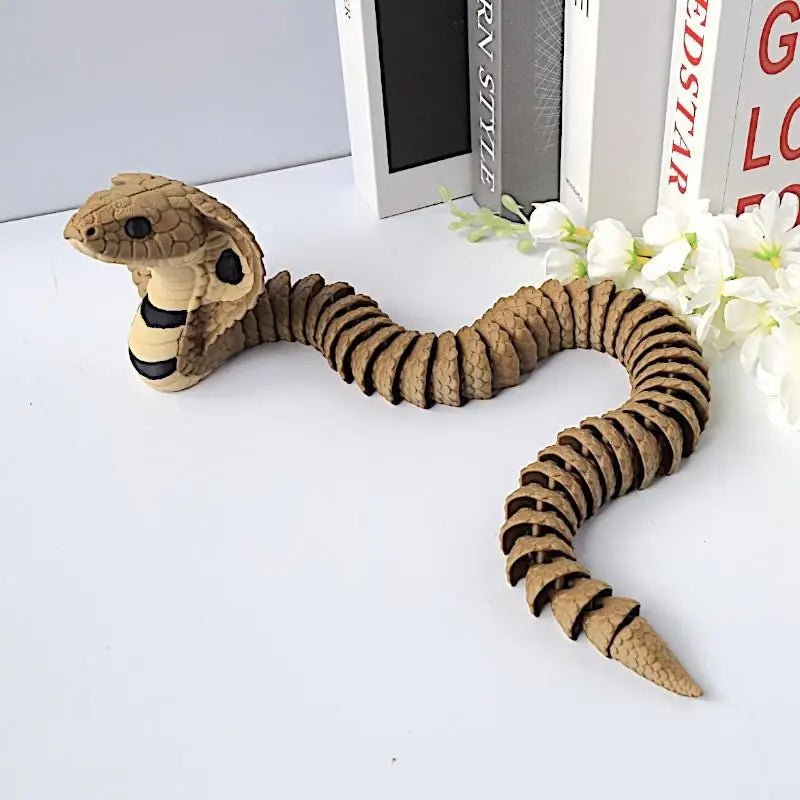 3D Printed King Cobra Statue Realistic Modeling Realistic Modeling Snake Ornaments Tabletop Display. Qme