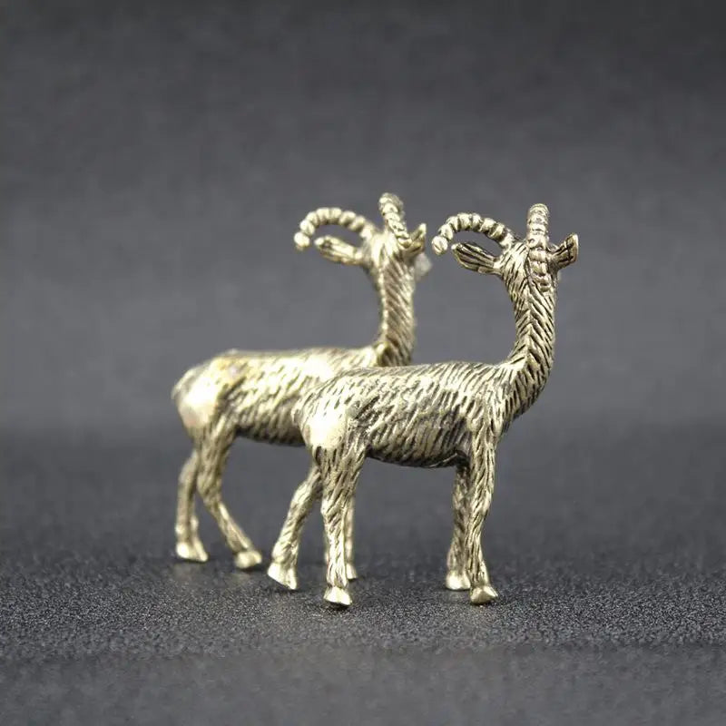 Brass Retro Goat Metal Creative Handicraft Ornament Miniatures Tea Qme
