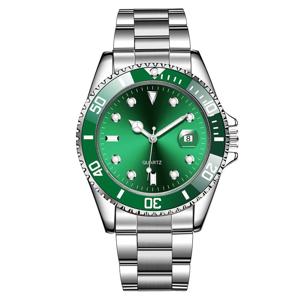 Foreign Trade Green Water Ghost Watch Men's Watch Men's Watch Fashion Steel Belt Quartz Watch Qme 1