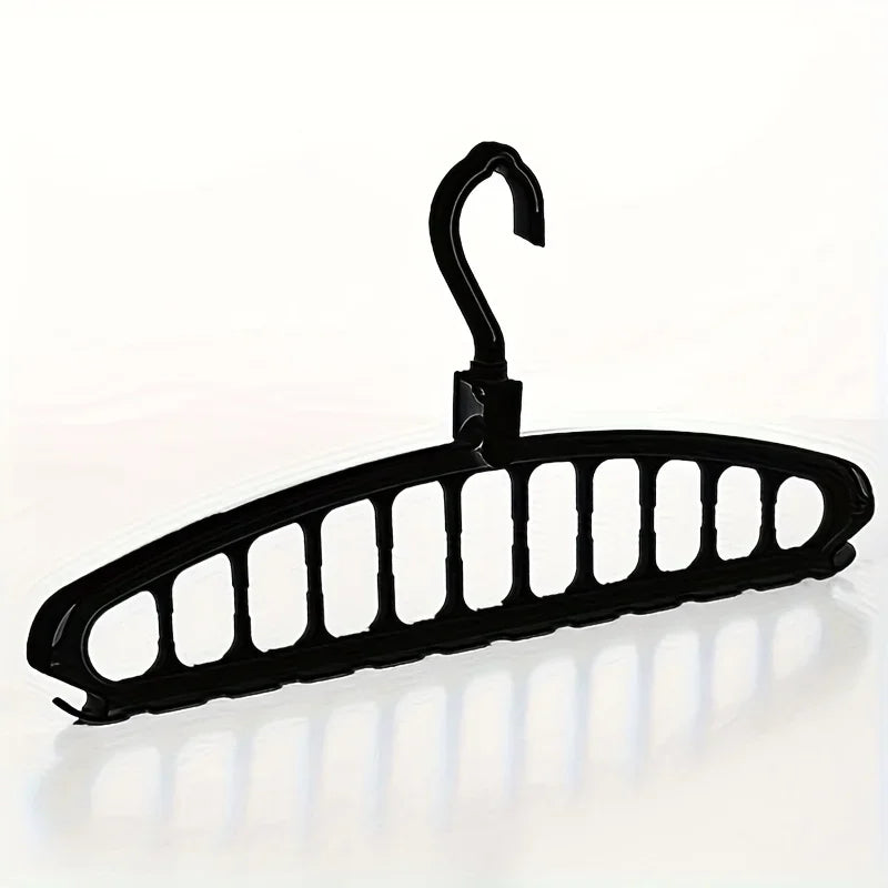 1pc Multi-hole Plastic Hangers, Foldable Heavy Duty Clothes Hanger, Household Space Saving Organizer For Bedroom, Closet Qme