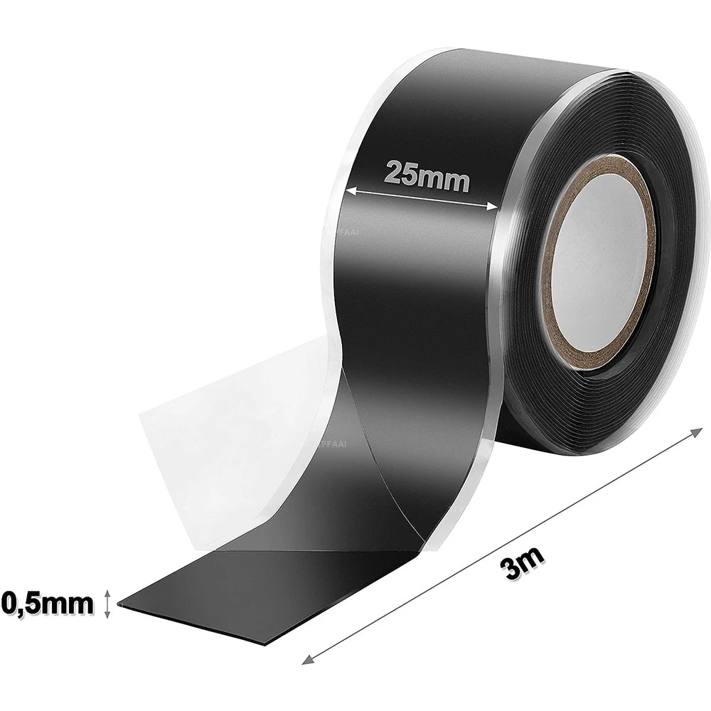 300cm Pipe Stop Leaks Repair Tape Self-Fusing Silicone Rubber Waterproof Insulation Super Strong Adhesive Stretchable Duct Tapes Qme