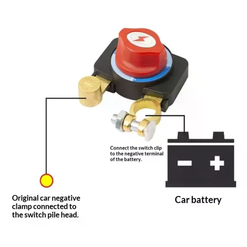 12V-24V Car Battery Disconnect Switch Manual Automatic Circuit Breaker Anti-Power Off Leakage Protector Universal Auto Parts Qme